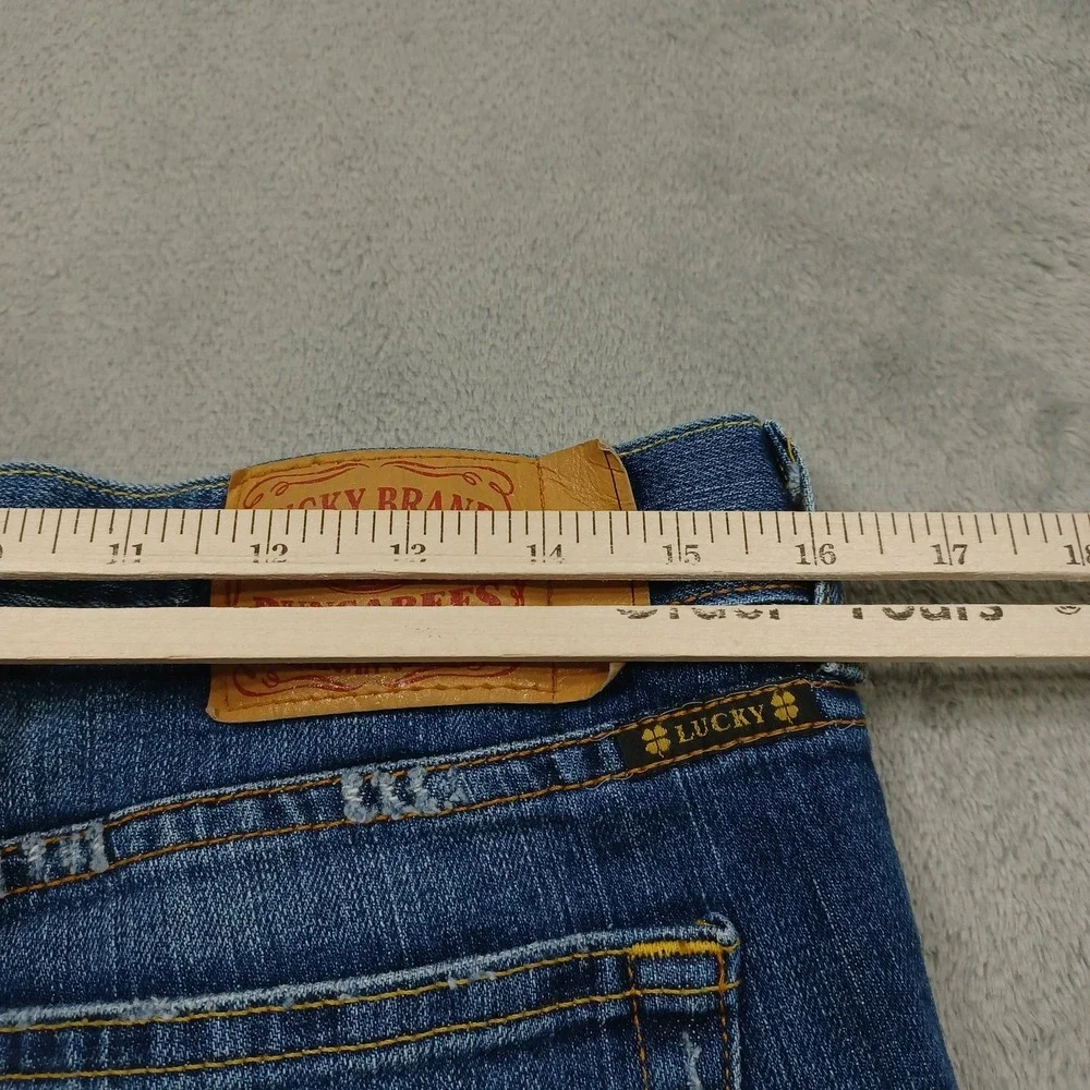 Lucky Brand Jeans Womens 12 Blue Denim Sugar Cropped Distressed Casual Preppy